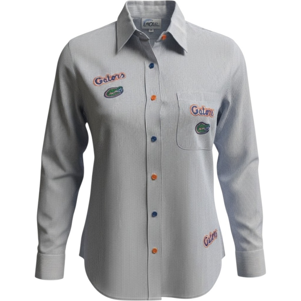 VTG Florida Gators Women Shirt NCAA Football Game Day Button Up Embroidered Med